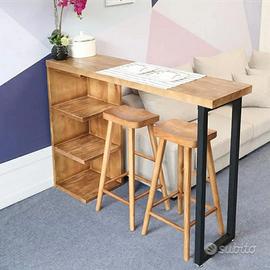 Tavolo bar industrial cocktail  in ferro e legno