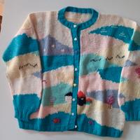 Cardigan girocollo fatto a mano 