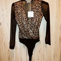 Body animalier nero e oro