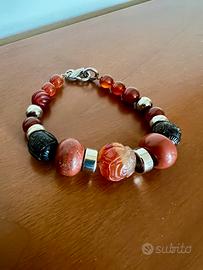 Braccialetto pietre dure e argento vero