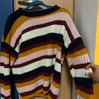 maglione a righe di lana variopinto