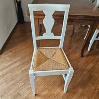 4 sedie legno loce con seduta impagliata