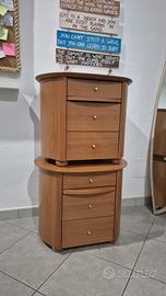 Coppia di Comodini in legno, 2 comodini per camera