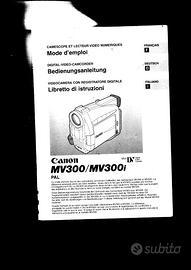 Libretto istruzioni videocamera CANON MV 300