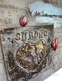 Quadro Strong Forza materico in rilievo moderno 80