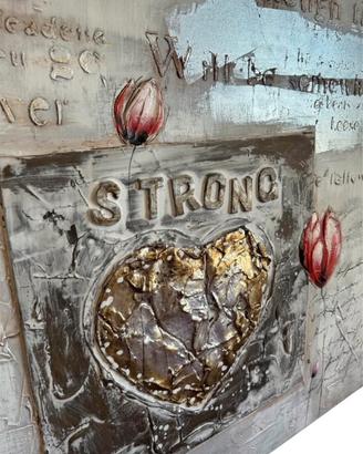 Quadro Strong Forza materico in rilievo moderno 80