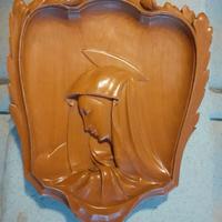 Icona in legno scolpita a mano"Madonna del dito"