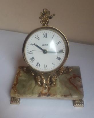 Sveglia da tavolo "Ritz"su base di marmo, anni 70