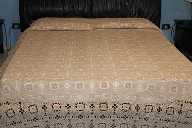 Coperta Matrimoniale Uncinetto Vintage Anni 70 