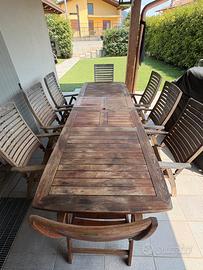 Tavolo Pircher originale in teak con 8 sedie