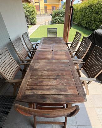 Tavolo Pircher originale in teak con 8 sedie
