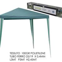 GAZEBO IN METALLO E POLIETILENE L3MT P3MT H2,45MT