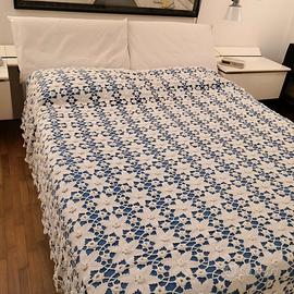 COPRILETTO PURO COTONE LAVORAZIONE AD UNCINETTO