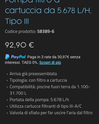 Bestway  pompa piscina
