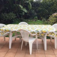 Grande Tavolo in resina esterno con sedie