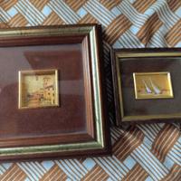 2 Quadri vintage in foglia oro 
