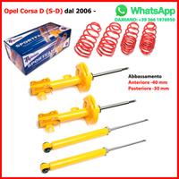4 Ammortizzatori Sportivi + 4 Molle OPEL CORSA D E