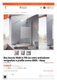 Box doccia Walk in anticalcare