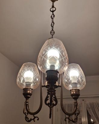 lampadario in ottone