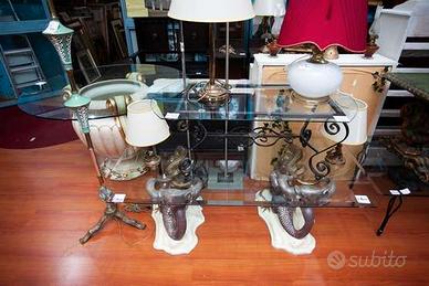 Tavolo In Ferro Con Ripiano In Vetro – 24946