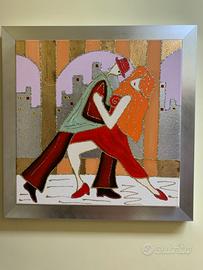 Dipinto a mano su tela Decor Art con cornice