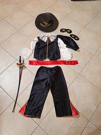 Carnevale - vestito elegante Zorro + accessori 