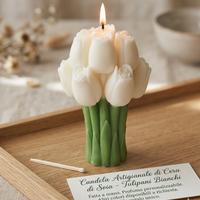 Tulipano artigianale con cera di soia biologica