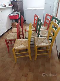 Sedie cucina legno/paglia