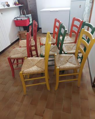 Sedie cucina legno/paglia