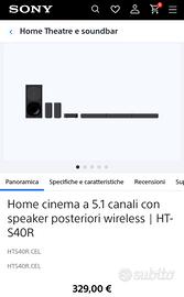 Soundbar Sony HT-S40R 5.1 600W