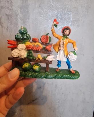 statuetta vintage presepe fruttivendolo 