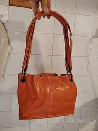 Borsetta nannini Firenze vera pelle Corallo