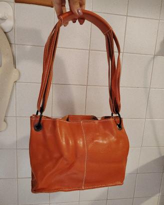Borsetta nannini Firenze vera pelle Corallo