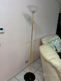 Piantana in metallo oro e vetro di Murano