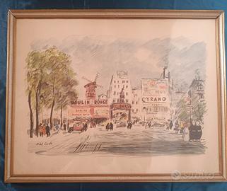 Quadro Moulin Rouge Parigi firmato Michel Casella 