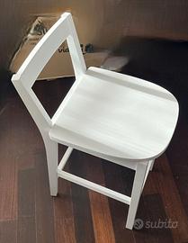 sgabello in legno massello bianchi