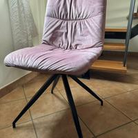 4 sedie velluto rosa