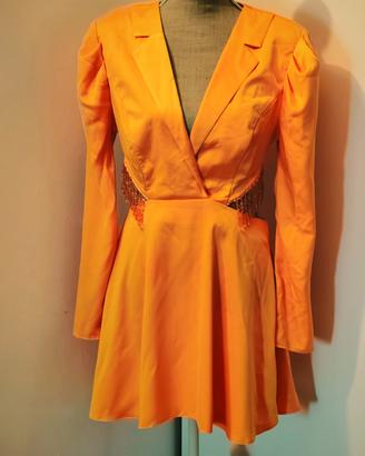 mini abito blazer arancione lashes of London spall