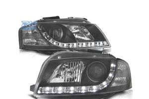 FARI AUDI A3 8P LUCE DIURNA REALE FONDO NERO