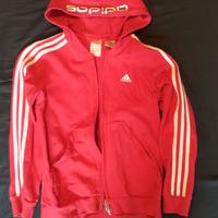 Felpa Adidas rosso Ragazzo / Bambino XS cappuccio