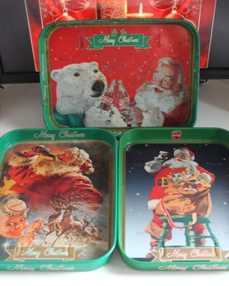 Vassoio Coca Cola Natalizio Babbo Natale entra