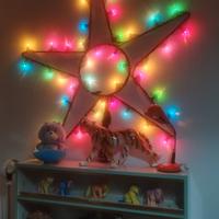 Luminaria vintage anni 80, Stella 40 luci colorate