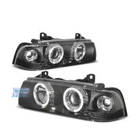 FARI BMW E36 91-99 OCCHI ANGELI CCFL FONDO NERO