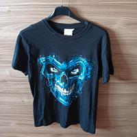 t-shirt uomo nera blu con teschio Terminator Skull