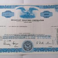 Broadcast industries corporation - Scripofilia