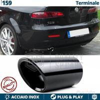 TERMINALE di Scarico per ALFA ROMEO 159 Tondo Nero