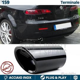 TERMINALE di Scarico per ALFA ROMEO 159 Tondo Nero