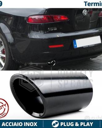 TERMINALE di Scarico per ALFA ROMEO 159 Tondo Nero