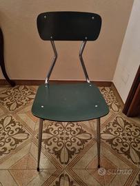 6 sedie vintage anni '60 in formica verde e metall