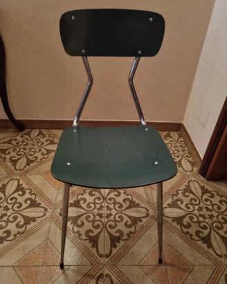 6 sedie vintage anni '60 in formica verde e metall